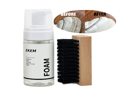 Ekem Private Label 120ml Foam Cleaner For White Shoes Wash Free Solution Sneaker Shoes Deep Cleaning Liquid